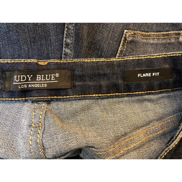 Judy Blue Flare Fit High Rise Blue Denim Jeans Size 11 - Picture 10 of 11